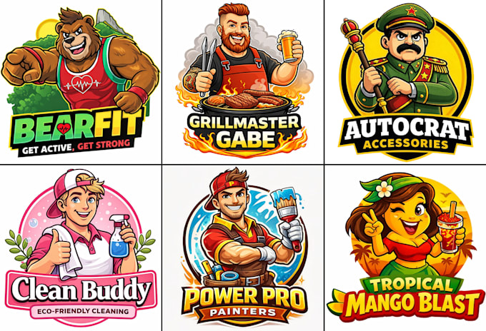 Design a unique cartoon mascot character logo for your brand by C ...