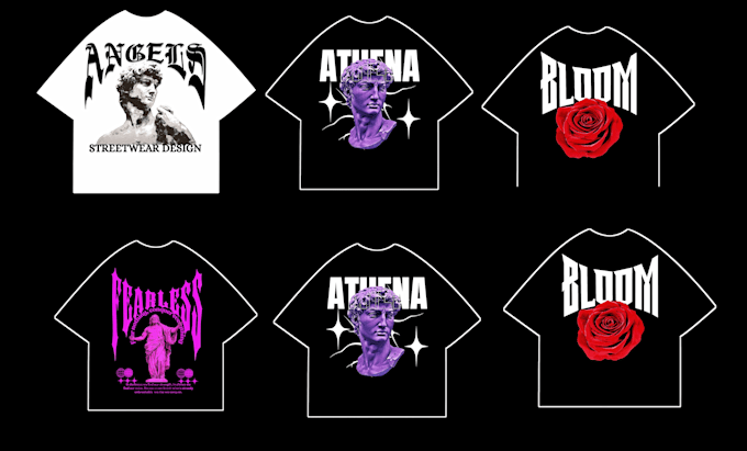 create bold custom streetwear graphic t shirt design for your brand