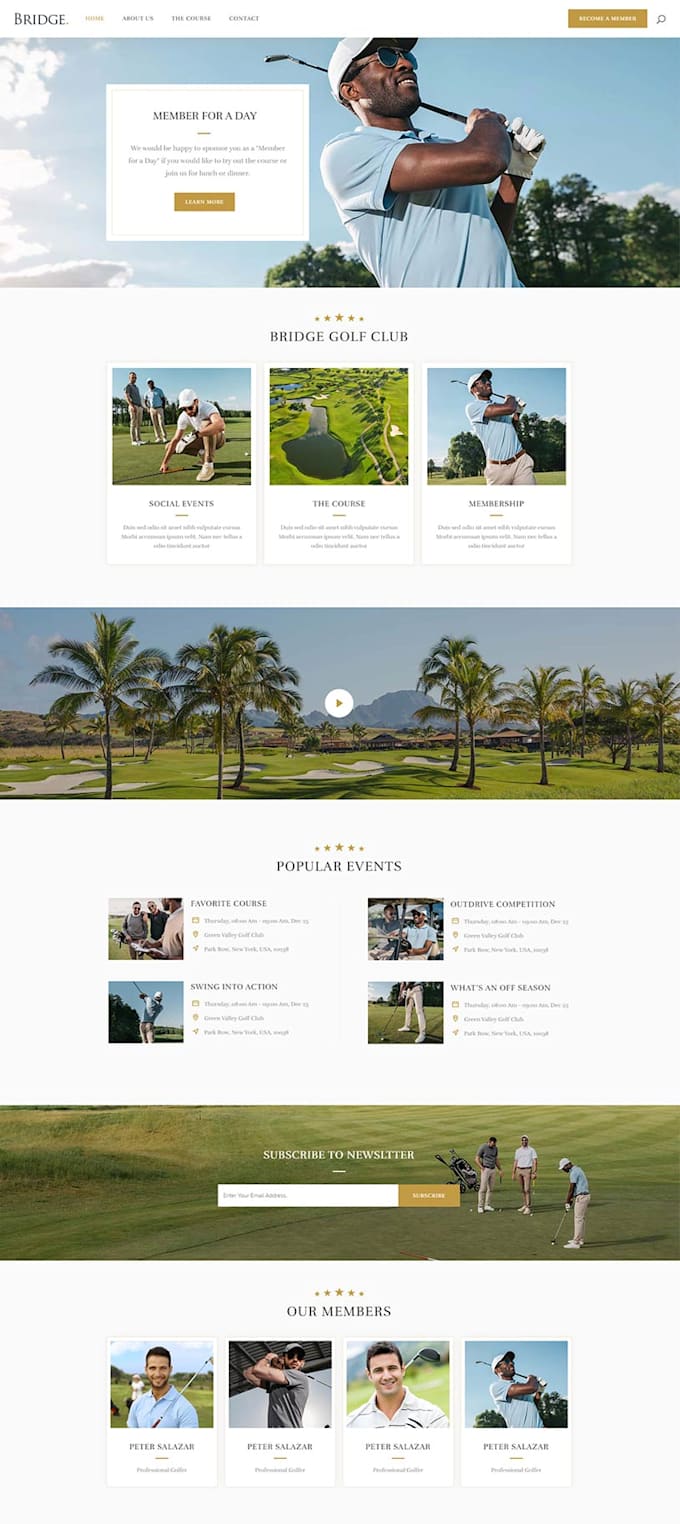 do golf course, golf club website development