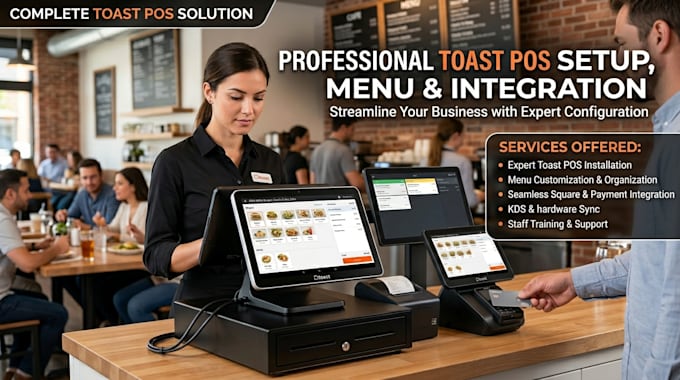 do toast pos setup, square pos, menu, and payment integration