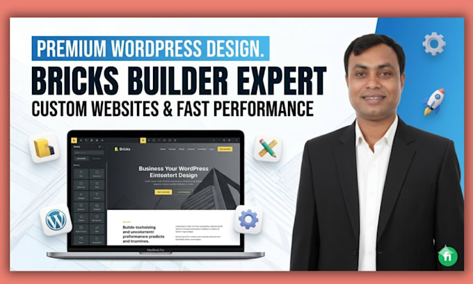 design a modern wordpress website or landing page using bricks builder