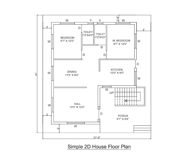 create a professional 2d house floor plan using autocad