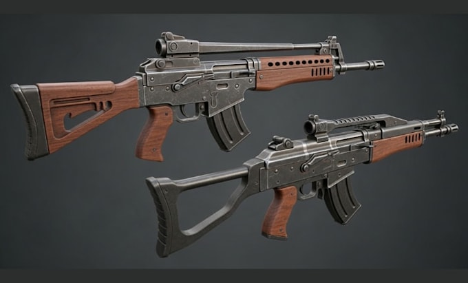 create detailed 3d weapon models for games, renders, and printing uses