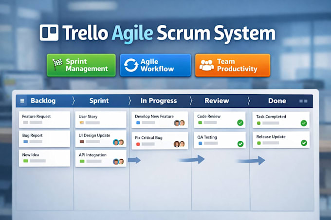 create agile scrum boards and sprint management systems in trello