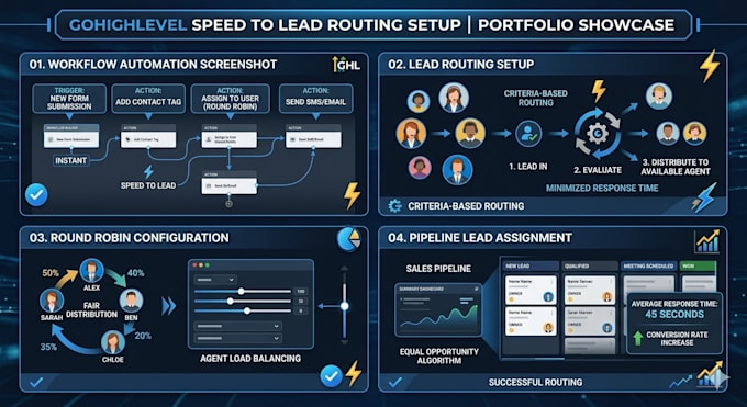 gohighlevel speed to lead routing, round robin and lead automation setup