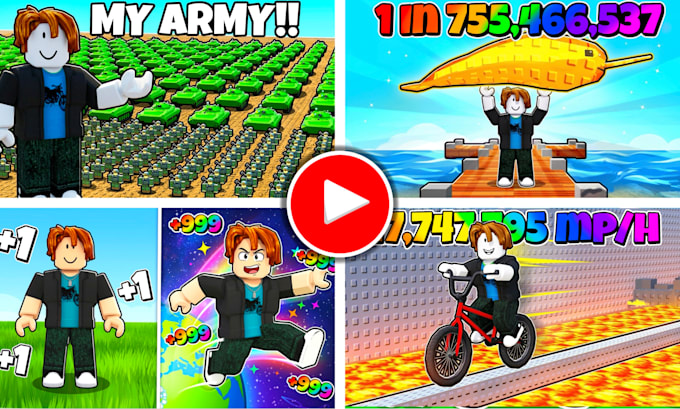 do 3d and cartoon roblox, minecraft thumbnails for youtube