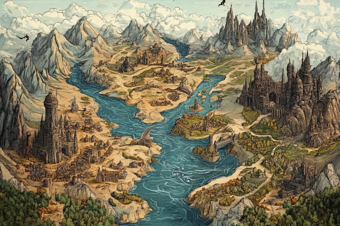 Create custom fantasy maps for you by Tyrekegovia | Fiverr