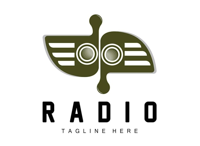 create a modern radio or podcast logo design