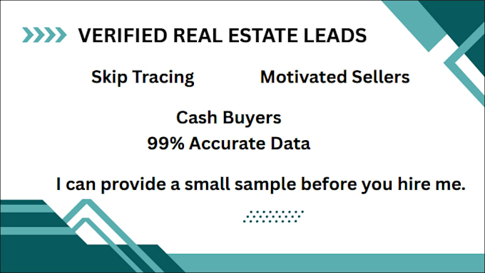 provide verified skip tracing and motivated seller leads