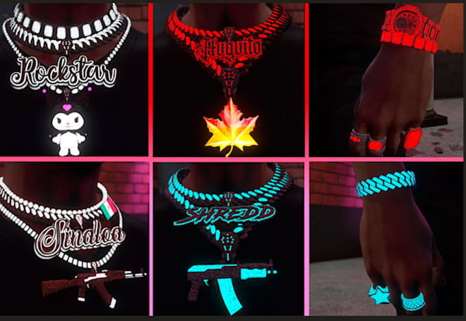 do fivem gun, assets, chain, scripts, car warps, livery custom design, 3d model