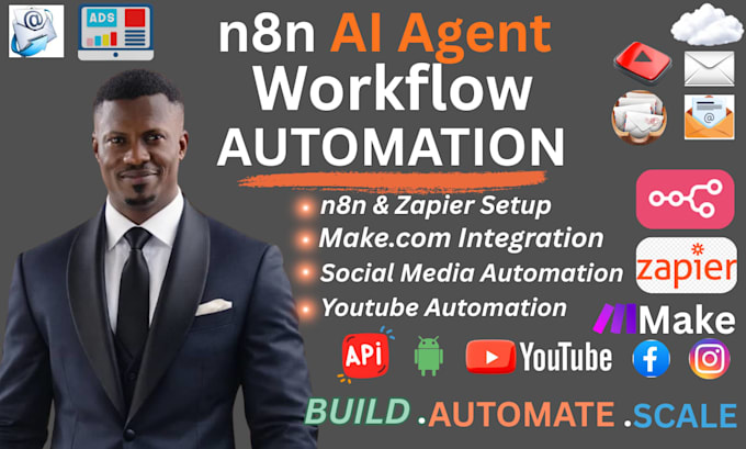 build n8n automation, ai agent, workflow automation and API integration