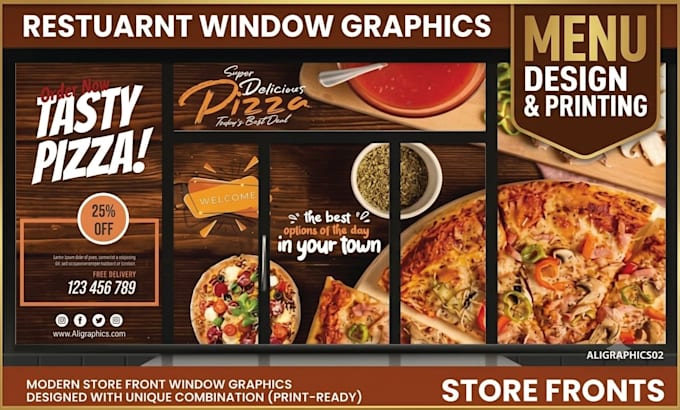 design modern window graphics, shopfront, and storefront