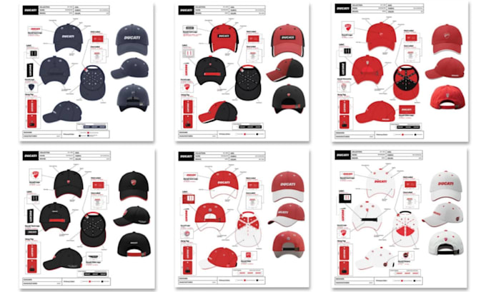 design custom hats and caps with tech pack and mockups
