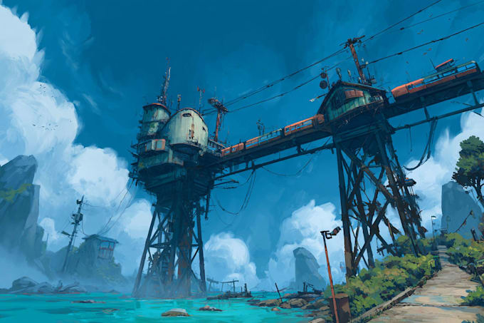 Design an environment concept art for cartoons and game by Janeewman ...