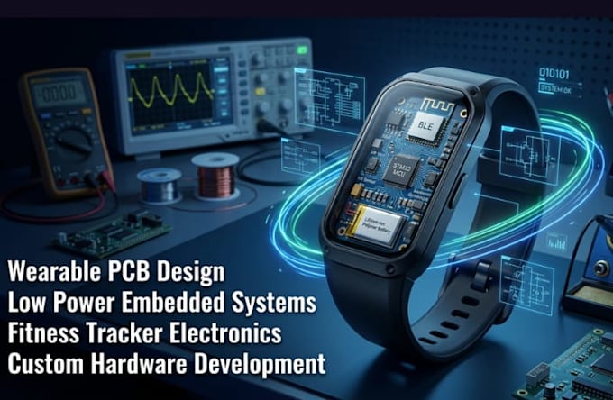 design wearable pcb, low power embedded electronics and fitness tracker
