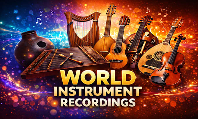 record hammered dulcimer udu drum saz charango lyre harp shakers