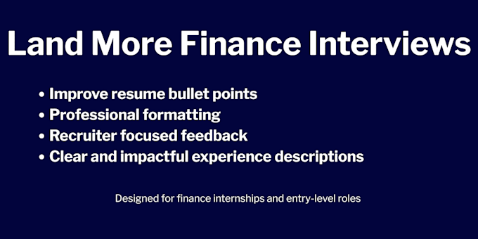 review and improve your finance internship resume