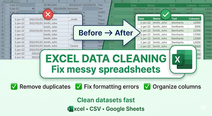 clean, format and organize your excel or CSV data with python