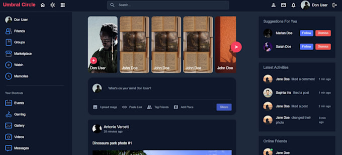 develop a professional and responsive web application react and tailwind