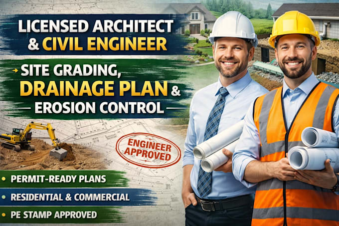 licensed architect, civil engineer site grading drainage plan erosion control