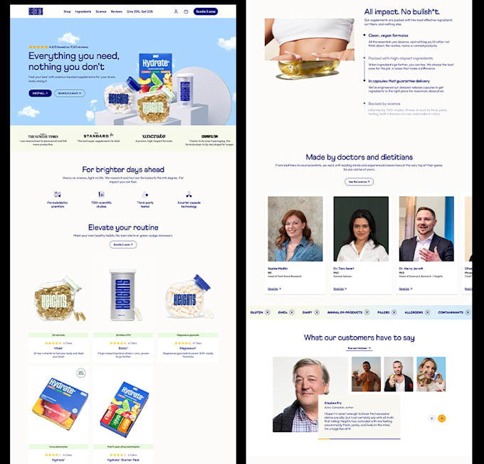 design health supplement shopify store supliful supplement website