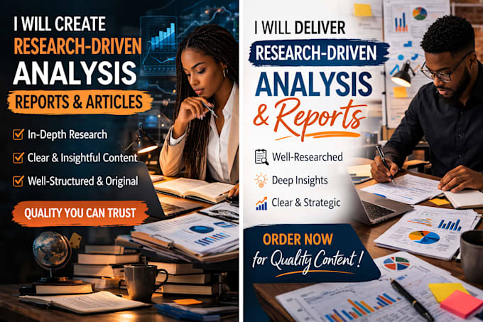 create research driven analysis reports and articles