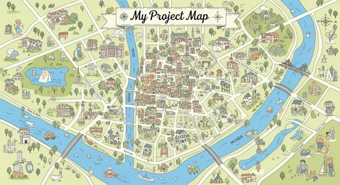 create custom map illustration, illustration map, vector map, for your project