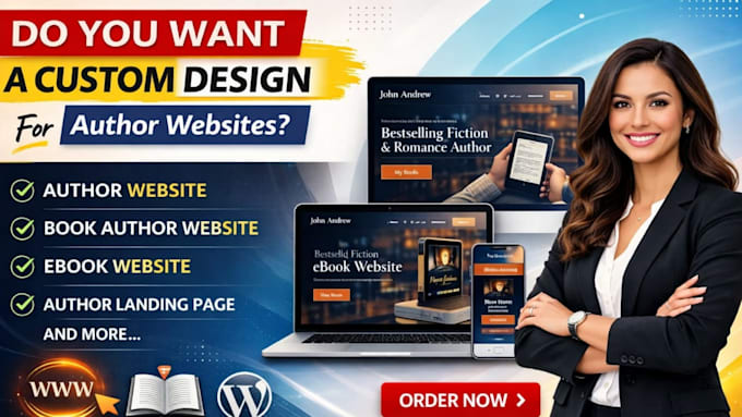 design author website, book author website, ebook website, author landing