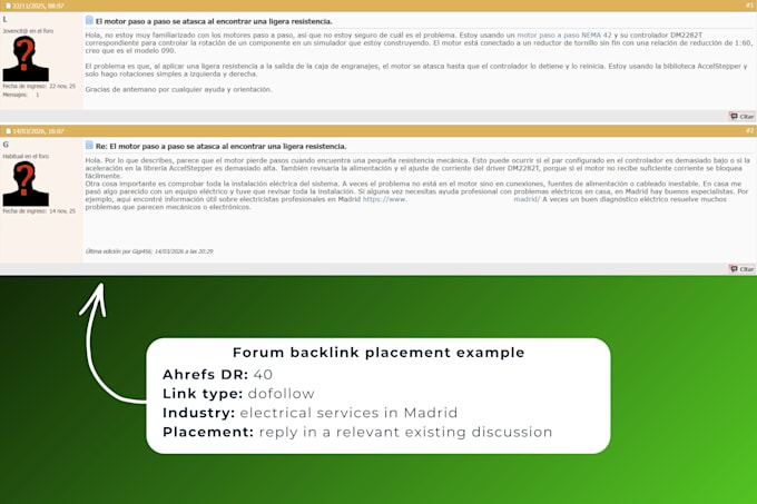 build backlinks from spanish forums in niche discussions