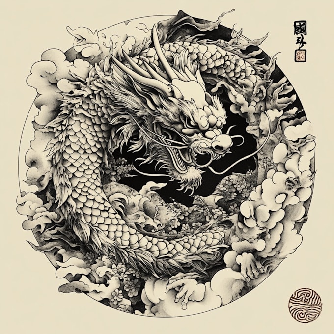 create  a traditional japanese irezumi tattoo