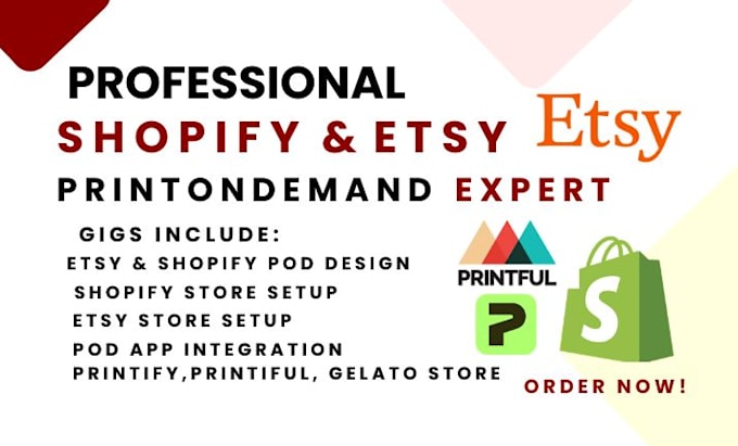 setup shopify and etsy print on demand store with printify printiful gelato