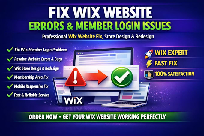 fix wix website member login problems correct error store design redesign