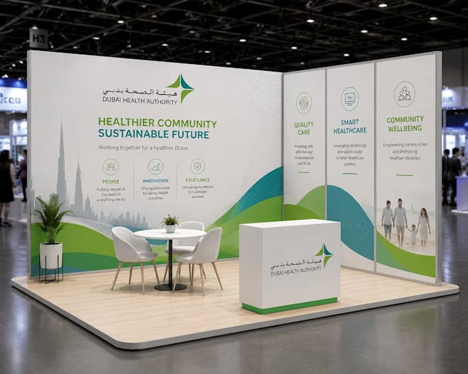 design 3d exhibition stand, trade show booth, event design, backdrops