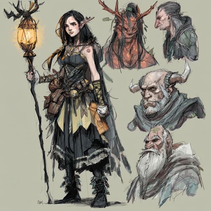 Draw dnd character art and fantasy concept illustrations by Linocar90 ...