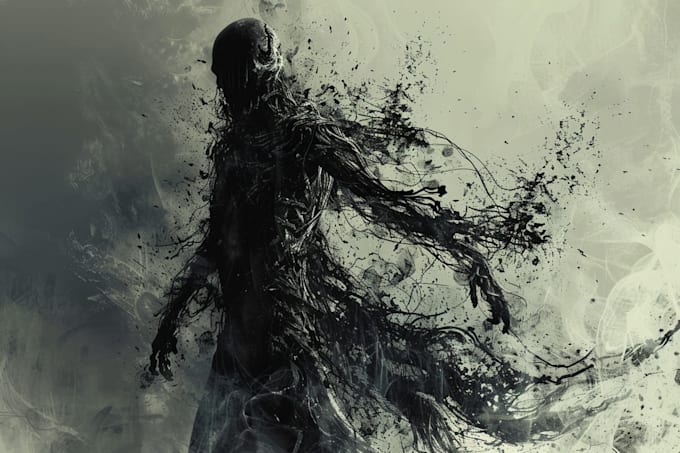 draw a metal, horror, dark art