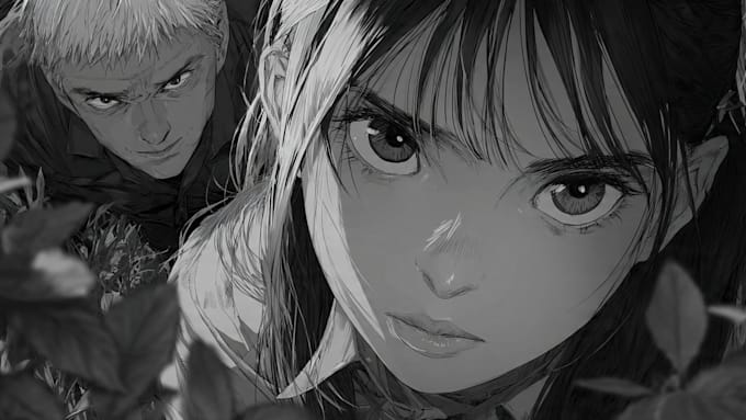 create horror, dark, gore comics or manga illustration