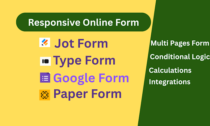 create online form using jotform, typeform, online survey