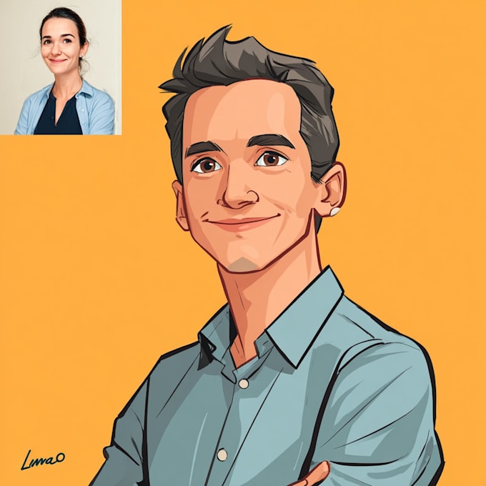 do your vector cartoon portrait illustration