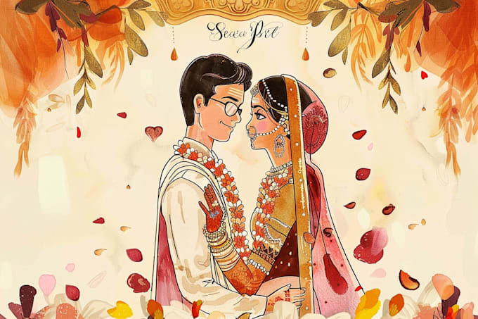 design a personalised  wedding card