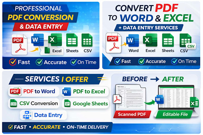 convert scanned PDF to word or PDF to excel using ocr