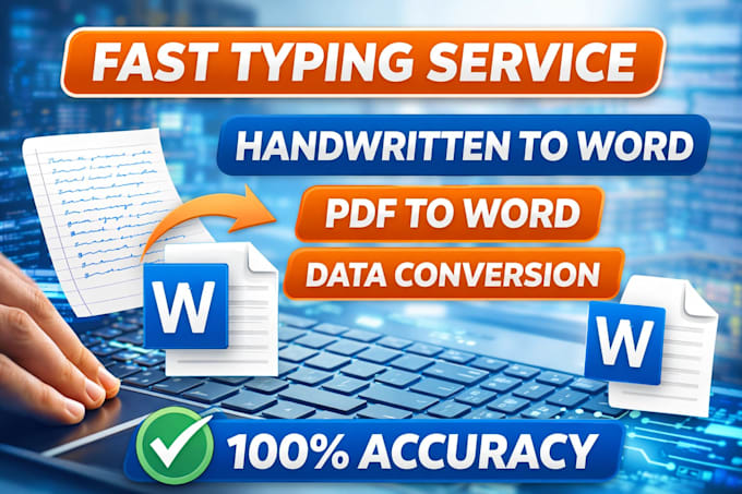 fast typing, retyping, handwritten to word, data conversion in ms word
