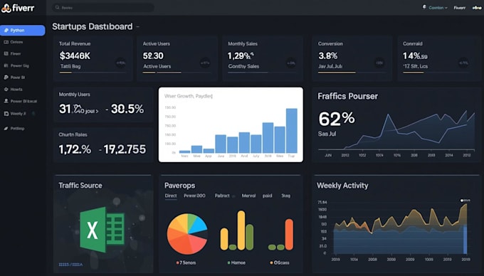 create interactive data dashboard in python or power bi
