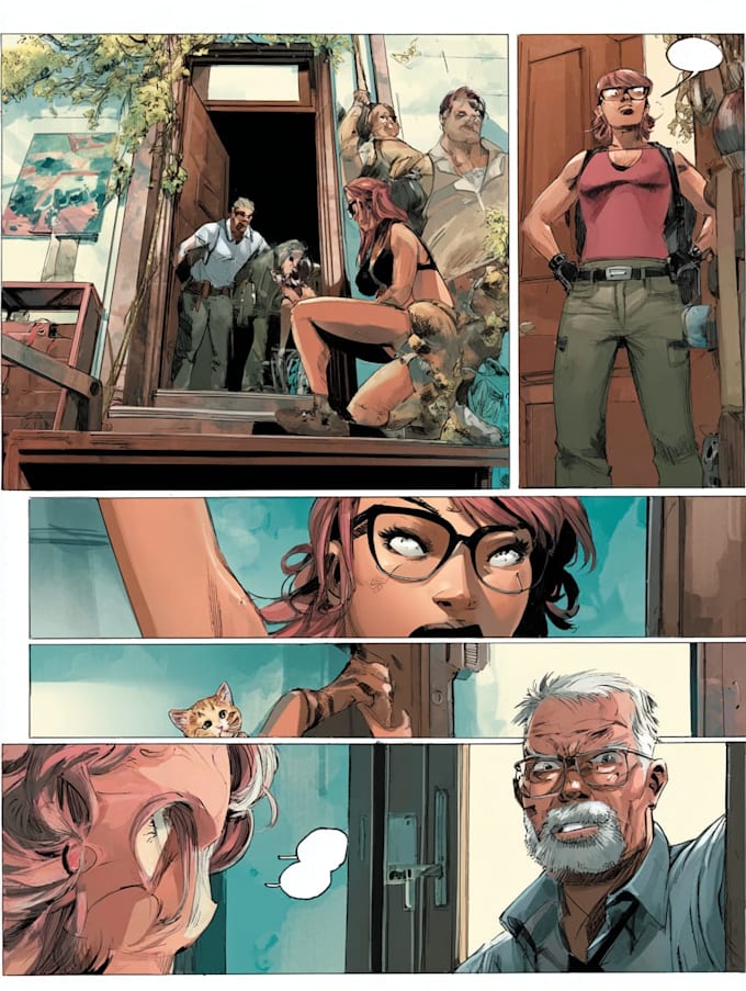 design a digital comic strip with engaging storytelling