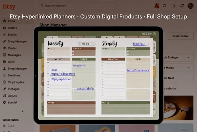 do etsy digital planner design hyperlinked planner  do etsy digital products