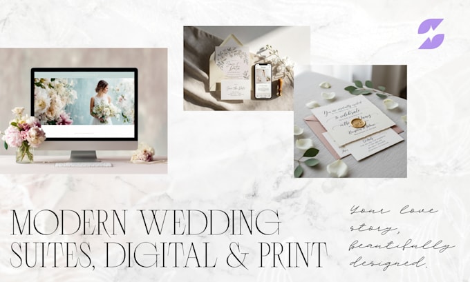 design an elegant and modern wedding stationery suite