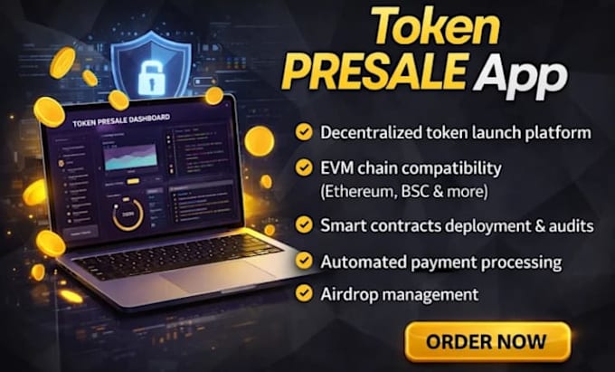 create token presale dapp, smart contract and blockchain website
