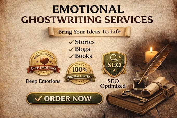 ghostwrite emotional stories, ebooks and powerful blogs