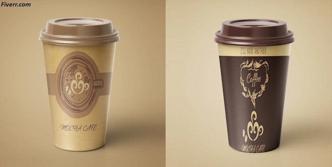 create coffee mockup, packaging, and label sticker design