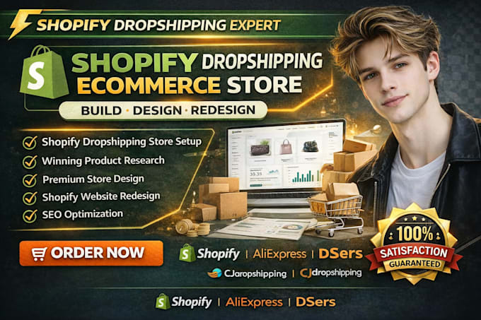 build design shopify dropshipping ecommerce store redesign shopify website seo