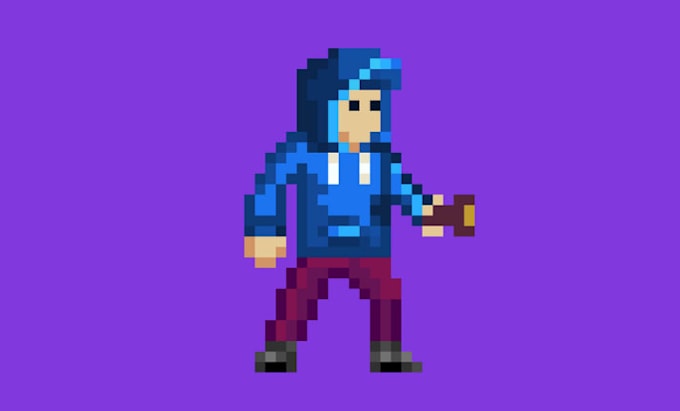 create pixel art characters, objects, icons and retro pixel designs